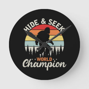 Bigfoot Hide And Seek World Champion Round Clock