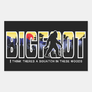 Bigfoot hiding in the woods, Wild Expedition Rectangular Sticker