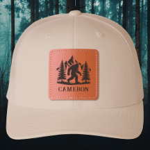Bigfoot Hiker with Trees and Mountains Monogram 