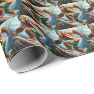 Bigfoot Hiking Wrapping Paper