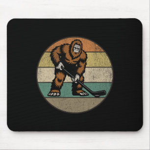 Bigfoot Hockey Retro Vintage 70s Sasquatch Hockey Mouse Mat