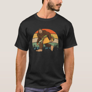 Bigfoot Holding A Taco Funny Sasquatch Vintage Ret T-Shirt