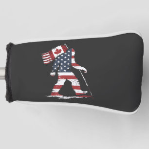 Bigfoot Holding Canada Flag 51st State Trump Golf Head Cover