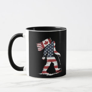 Bigfoot Holding Canada Flag 51st State Trump Mug