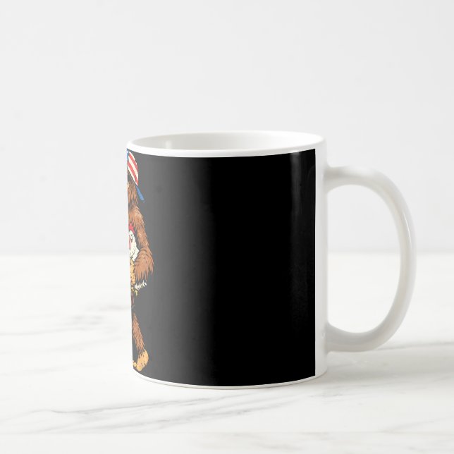 Bigfoot Holding Pi Math Chicken Funny Pi Day Teach Coffee Mug (Right)