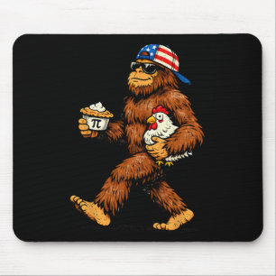 Bigfoot Holding Pi Math Chicken Funny Pi Day Teach Mouse Mat