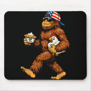 Bigfoot Holding Pi Math Chicken Funny Pi Day Teach Mouse Mat