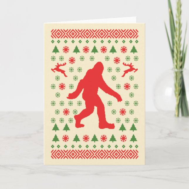 Bigfoot Holiday Sweater Tees Card (Front)