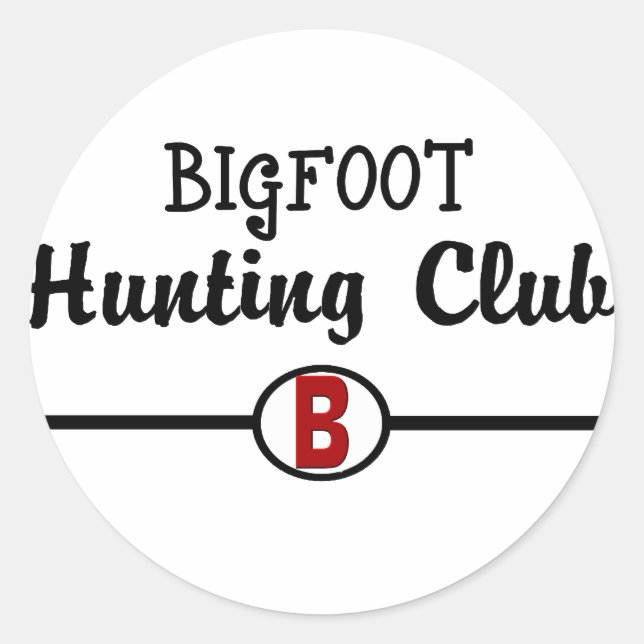 Bigfoot Hunting Club Classic Round Sticker (Front)