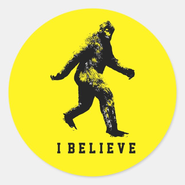 Bigfoot I Believe Classic Round Sticker (Front)
