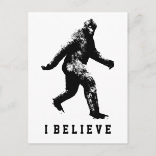 Bigfoot I Believe Customisable Text Postcard