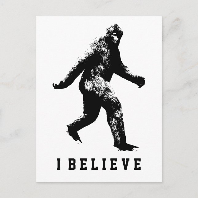 Bigfoot I Believe Customisable Text Postcard (Front)