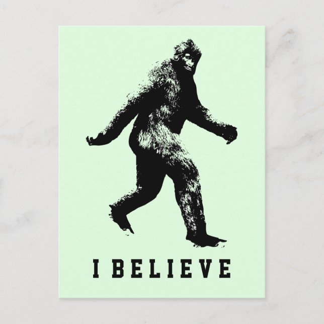Bigfoot I Believe Customisable Text Postcard (Front)