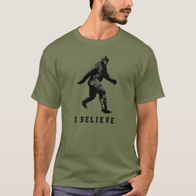 Bigfoot I Believe Customisable Text T-Shirt (Front)