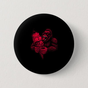 Bigfoot ice cream lover retro summer funny cryptid 6 cm round badge