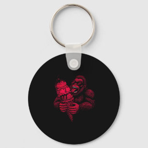 Bigfoot ice cream lover retro summer funny cryptid key ring