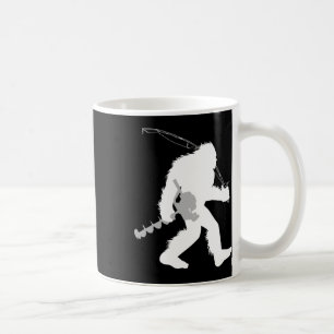 Bigfoot Ice Fishing Yeti Fisherman With Drilling A Coffee Mug