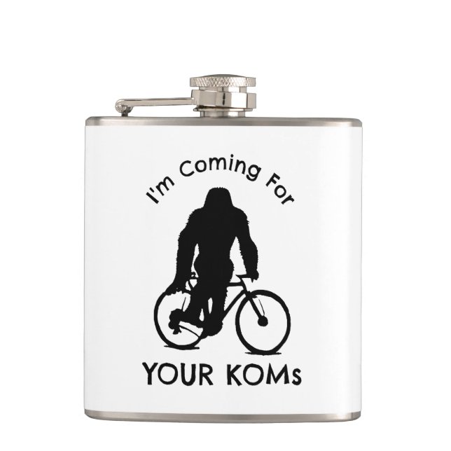 Bigfoot I'm Coming For Your KOMs Hip Flask (Front)