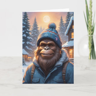 Bigfoot in a Beanie  Holiday Card