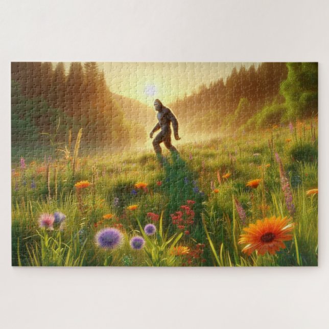 Bigfoot in Bloom, Bigfoot in wildflowers landscape Jigsaw Puzzle (Horizontal)