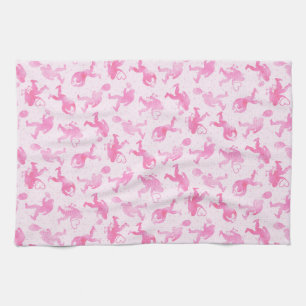 Bigfoot in Love :Pink Valentine Yeti Tea Towel