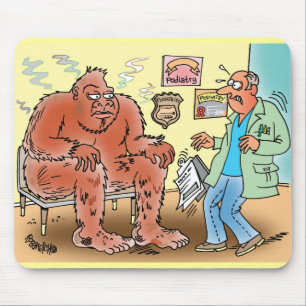Bigfoot In Podiatrist Waiting Room Cartoon Mousepa Mouse Mat