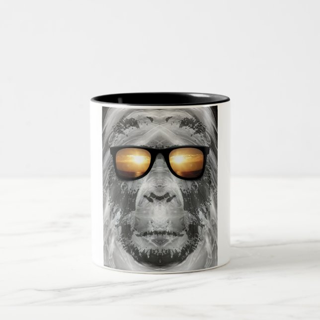 Bigfoot In Shades Two-Tone Coffee Mug (Center)