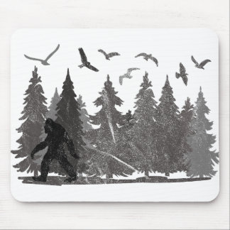 Bigfoot in the Fores Sasquatch Yeti Mouse Mat