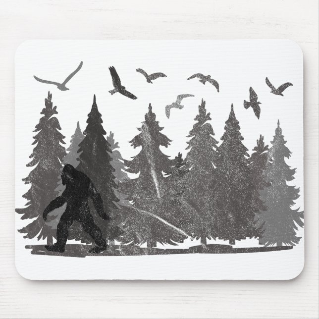 Bigfoot in the Fores Sasquatch Yeti Mouse Mat (Front)