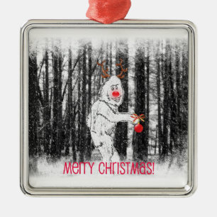 Bigfoot in the Forest Holiday Ornament