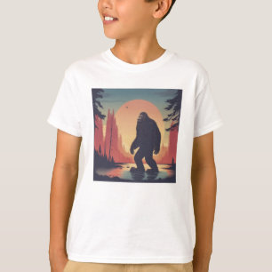 Bigfoot in the forest kid's T-Shirt