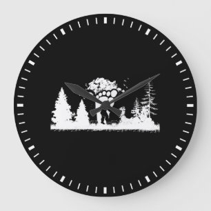 Bigfoot in the Forest Sasquatch Yeti Large Clock