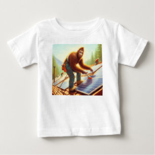 Bigfoot Installing Solar Panels Baby T-Shirt