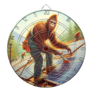Bigfoot Installing Solar Panels Dartboard