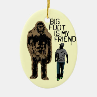 Bigfoot Is My Friend Ceramic Tree Decoration