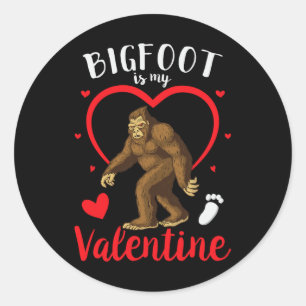 Bigfoot Is My Valentine Pajama Bigfoot Valentines  Classic Round Sticker