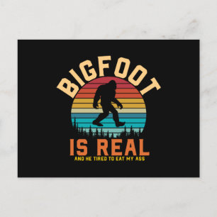 Bigfoot is Real   Bigfoot Retro Design Postcard