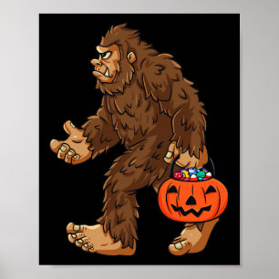 Bigfoot Jack O Lantern Fun Halloween Boys Kids Sas Poster
