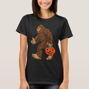 Bigfoot Jack O Lantern Fun Halloween Boys Kids Sas T-Shirt