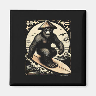 Bigfoot - Japanese Themed Bigfoot Surfing Shirt Magnet