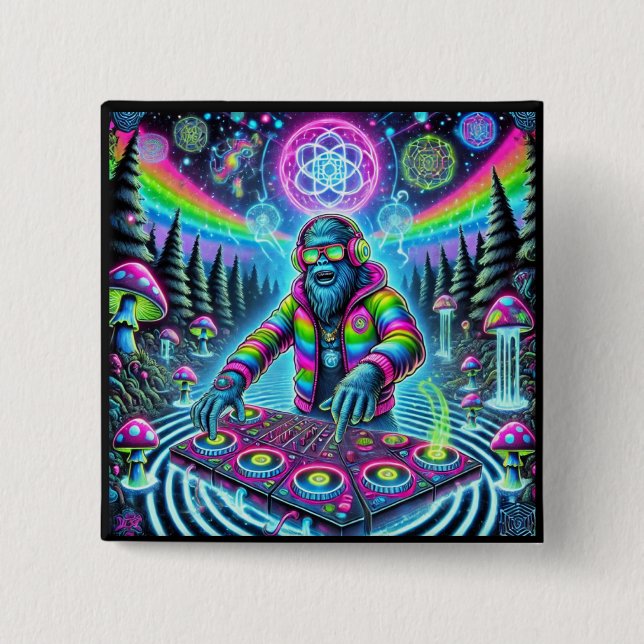 🚀 Bigfoot Just Levelled Up! 🌌 15 Cm Square Badge (Front)