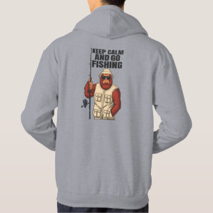 Bigfoot Keep Calm And Go Fishing Funny Hoodie