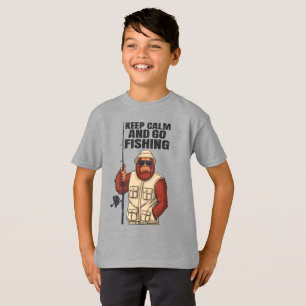 Bigfoot Keep Calm And Go Fishing Funny T-Shirt