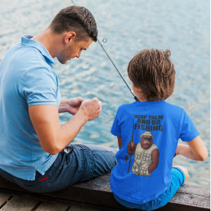 Bigfoot Keep Calm And Go Fishing Funny T-Shirt