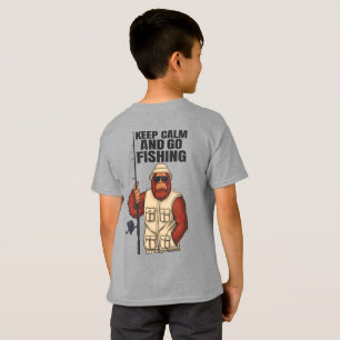 Bigfoot Keep Calm And Go Fishing Funny T-Shirt