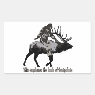 Bigfoot lack of footprints  rectangular sticker