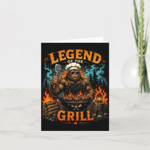 Bigfoot Legend Of The Grill Funny Bbq Dad Father Card