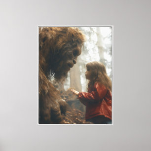 Bigfoot & Little Girl - Large Format Wrapped Print
