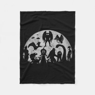 Bigfoot Loch Ness Monster Mothman And Aliens Funny Fleece Blanket