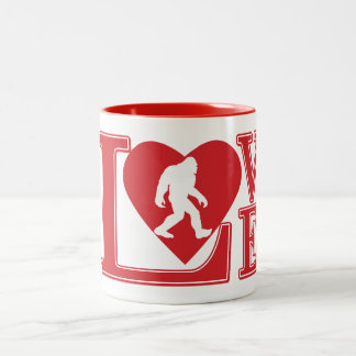 Bigfoot Love, I love Bigfoot Two-Tone Coffee Mug